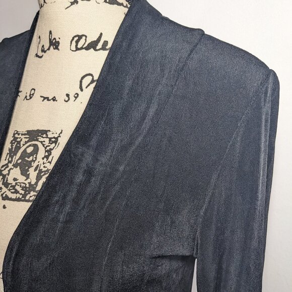 Chico's Travelers Black 3/4 Sleeve Open Slinky Knit Cardigan Sz 0 US S - Picture 3 of 12